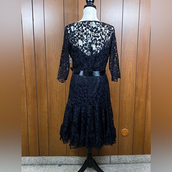 Teri Jon by Rickie Freeman Lace Pintuck Dress size 14 - Picture 10 of 13